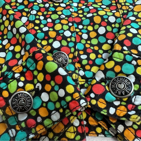 MOSHINO Vintage ‘90’s Polka Dot Jean Jacket Style - Size 8 - Picture 10 of 12
